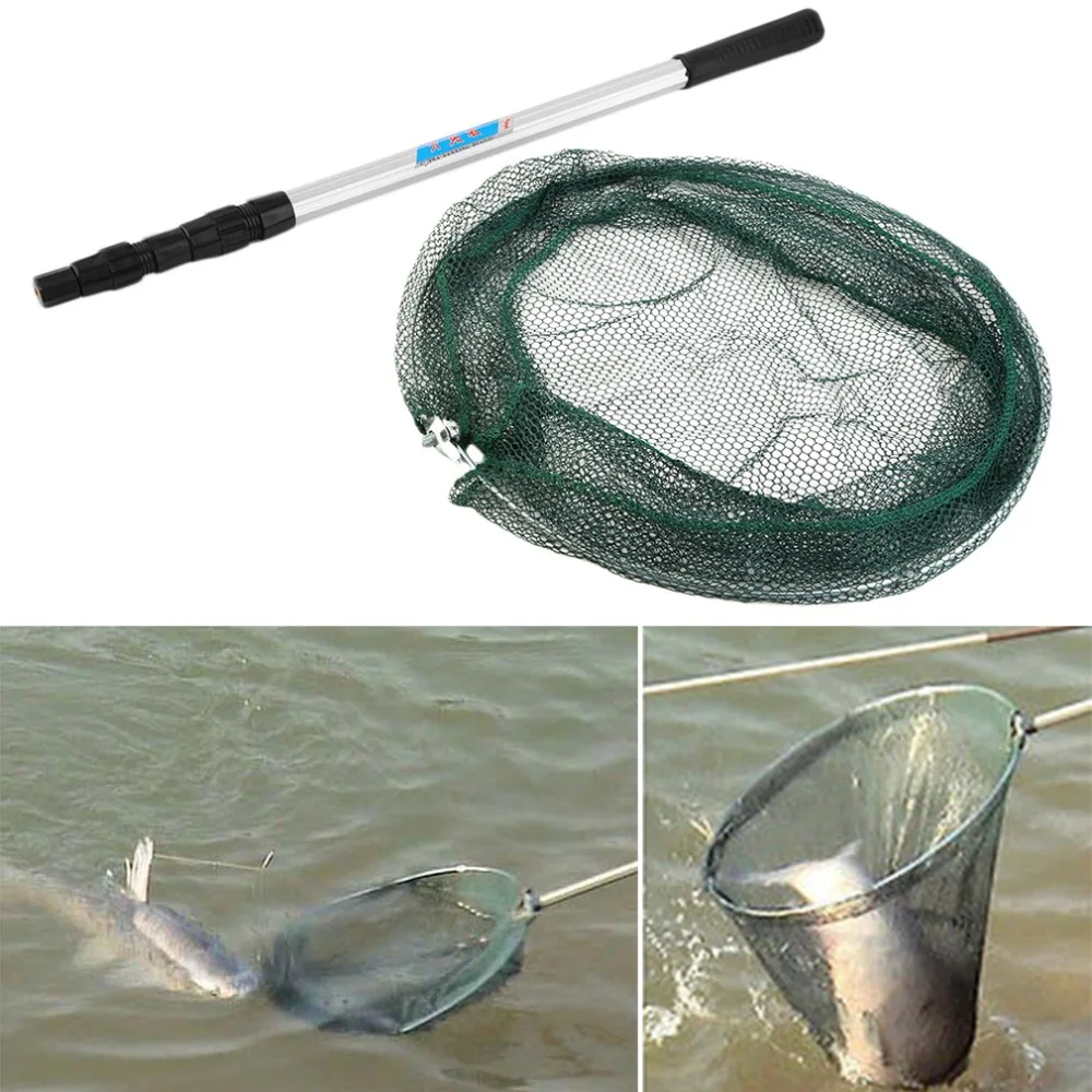 

Hot Folding Fishing Shramp Net Extending Telescopic Aluminum Alloy Pole Handle New