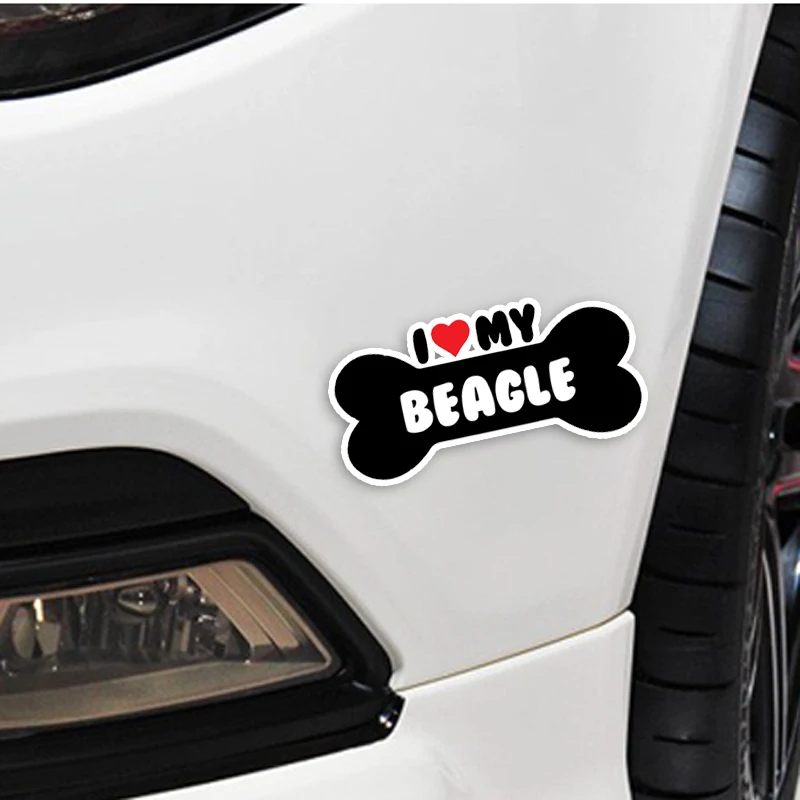 YJZT 15*7 1 см I Heart My Beagle Terrier Dog Bone ПВХ автомобильный бампер наклейки для автомобиля C1