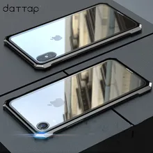 DaTTap для iPhone XS чехол для Max XR чехол Роскошный Алюминиевый металлический каркас жесткие прозрачные чехлы с закаленным стеклом для iPhone XR XS Max X Coque