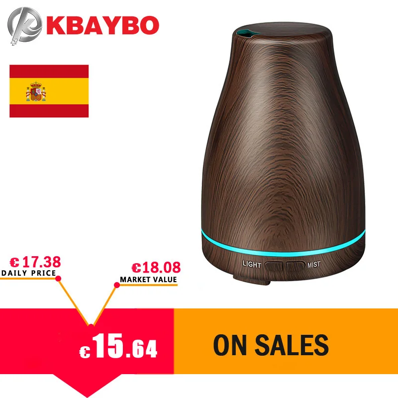 

2018 New KBAYBO Aroma Essential Oil Diffuser Ultrasonic Cool Mist Humidifier Air Purifier 7 Color Change LED light for 120ml