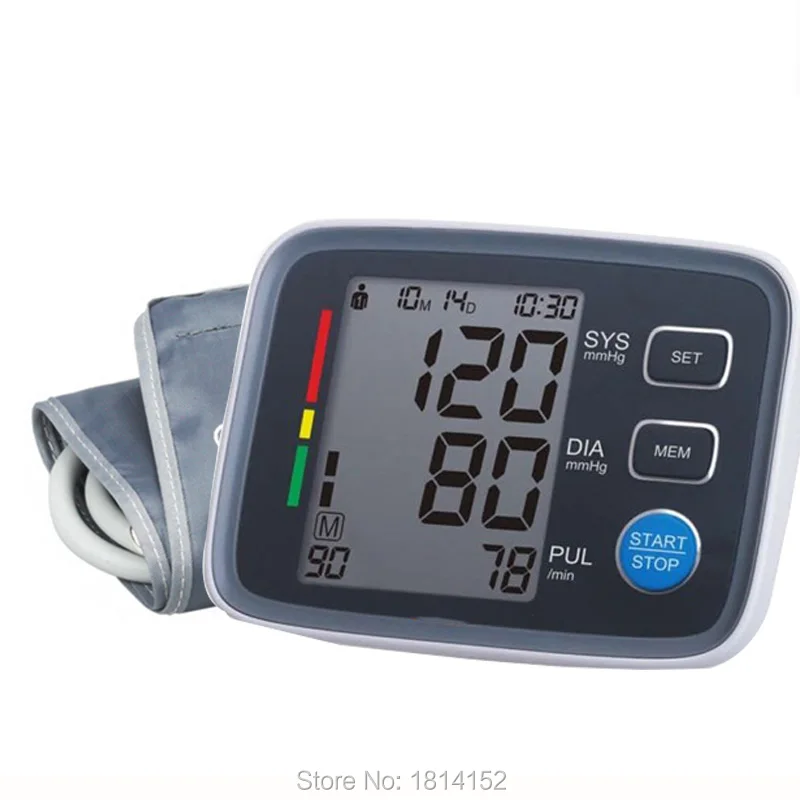 Arm cuff Digital Blood Pressure Monitor tonometer hematomanometer sphygmomanometer pulsometros Health Monitor for heart blood (6)