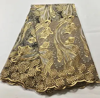 

nigerian lace fabric 2019 high quality lace african lace fabric embroidered french net fabric with stones 5yards per piece
