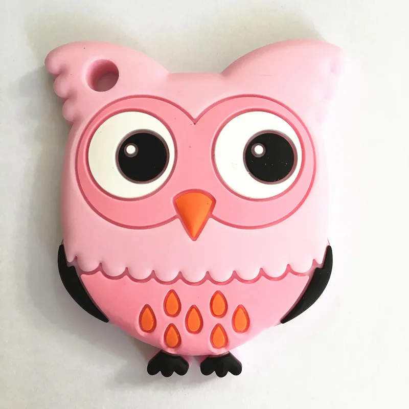 Pink Chenkai 10 шт. BPA Бесплатно Силиконовые Сова Соски Прорезыватель DIY Детские кормящих звонкое мама ювелирные изделия ночь животных гриб игрушка Интимные аксессуары - Цвет: Pink