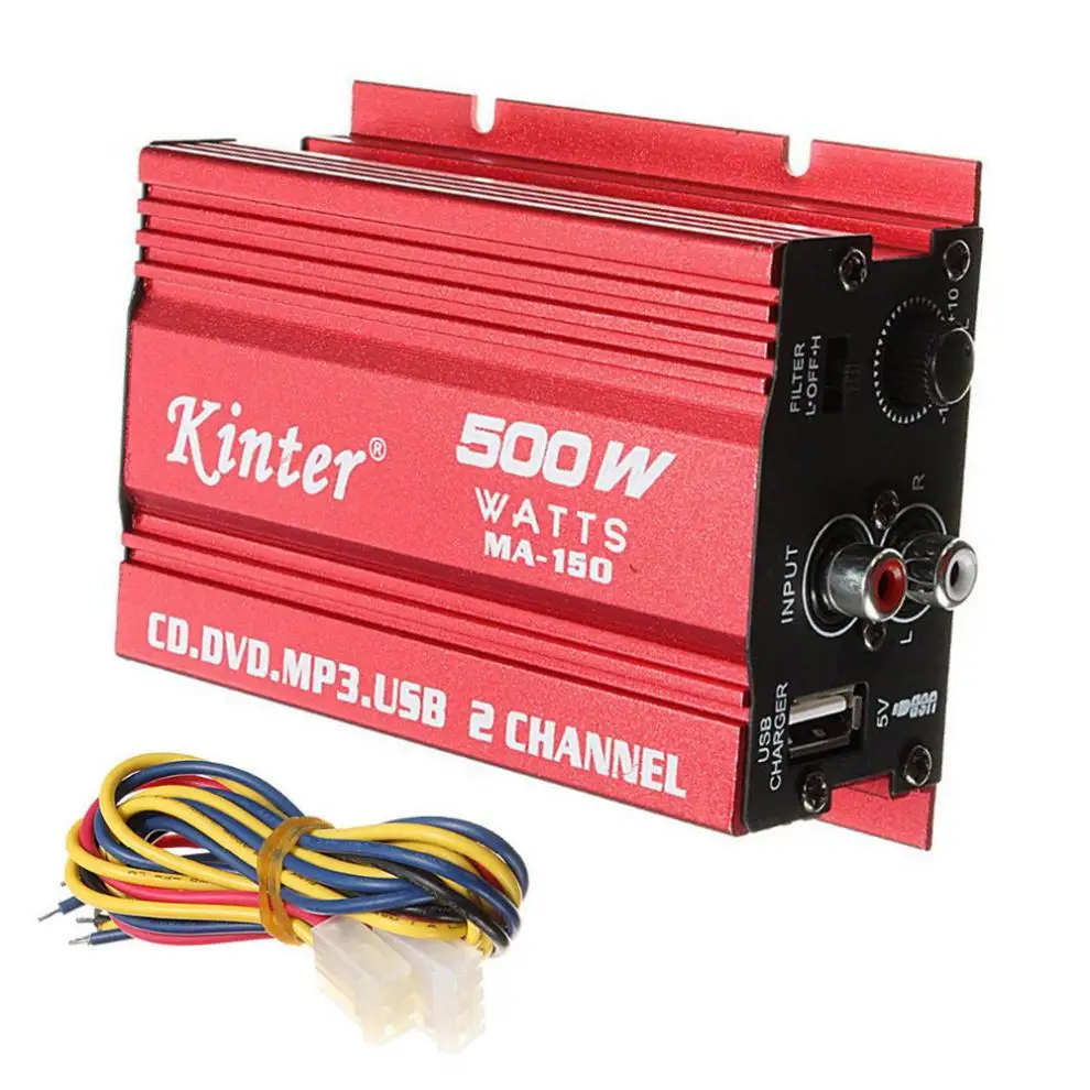 Kinter MA 150 500 вт 2 канальный мини Hi Fi автомобильный стереоусилитель усилитель