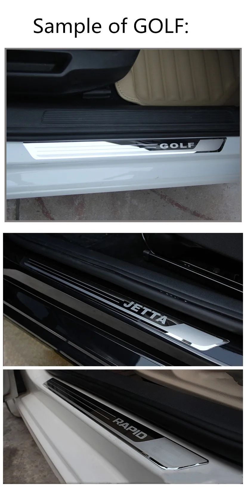 Накладка из нержавеющей стали для автомобиля/Защитная Наклейка на порог автомобиля для Skoda для Volkswagen Golf POLO RAPID 4 шт. в комплекте