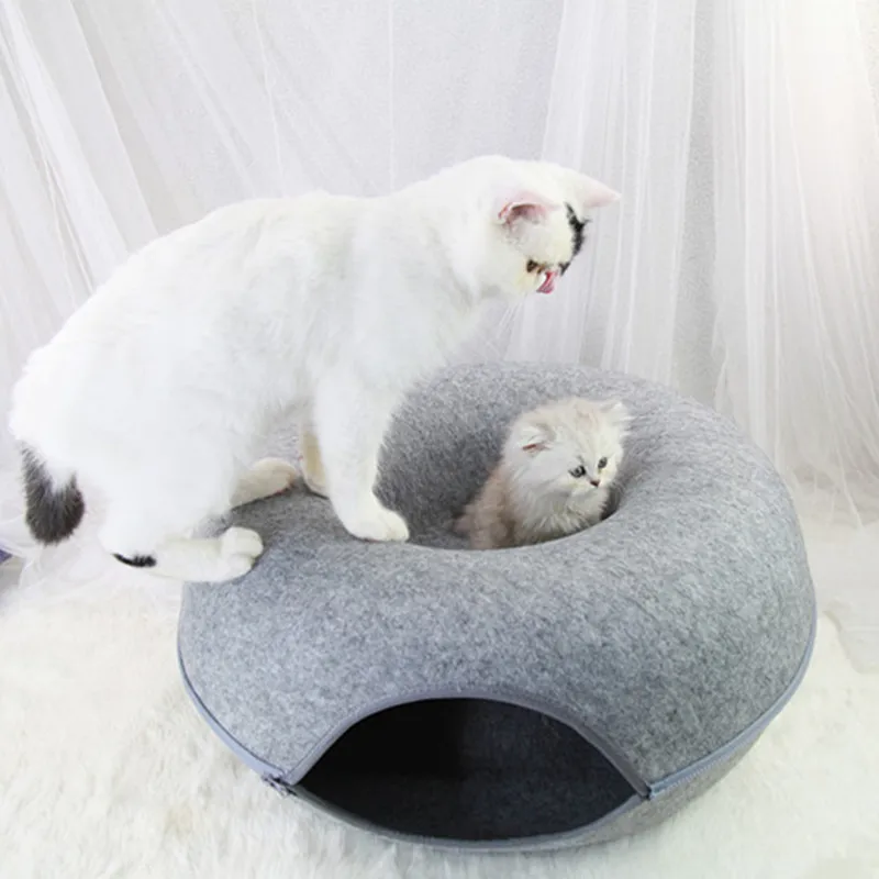 Seasons Available Cat Litter Pet Nest Donutshaped Bed Zipper Egg Shape