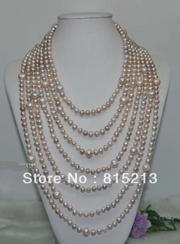 

FREE SHIPPING>@@> N856 6-9mm baby purple freshwater pearl necklace