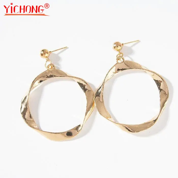 

New Fashion Earrings Personality Thick Round Metal Lady's Ear Ring Hyperbole Selling Jewelry Wholesale Earrings Wedding Gift