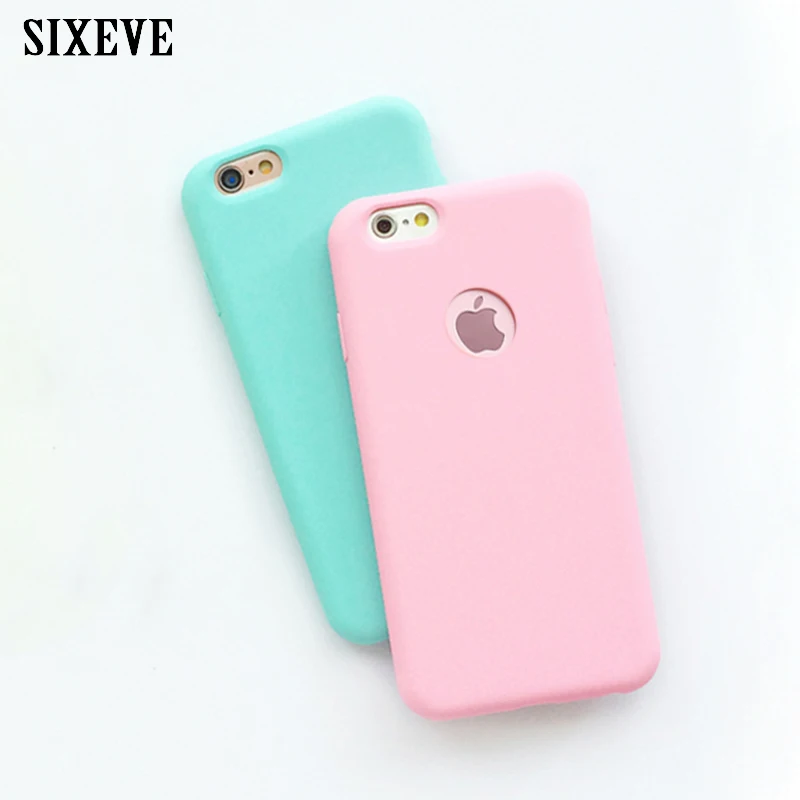 Чехол SIXEVE для iPhone, мягкий матовый Силиконовый чехол карамельных цветов для iPhone 6, 6 s, 7, 8 Plus, X, 10, 5, 6 s, 6Plus, 6 s Plus, 7Plus, 8 Plus|Специальные чехлы| | АлиЭкспресс