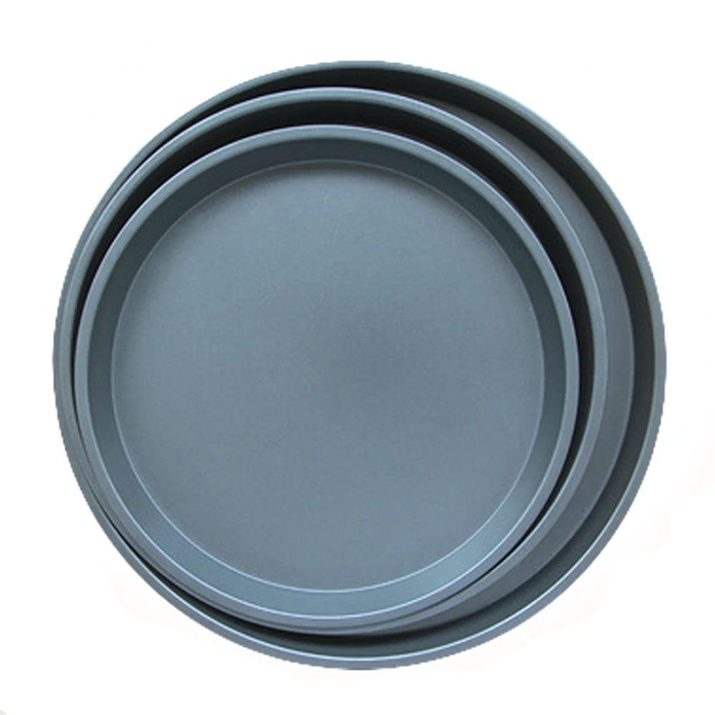 

3 Pcs Dish Oven Professional Baking Tray Bakeware Carbon Steel Cake Pizza Pan Round Plate Non-stick