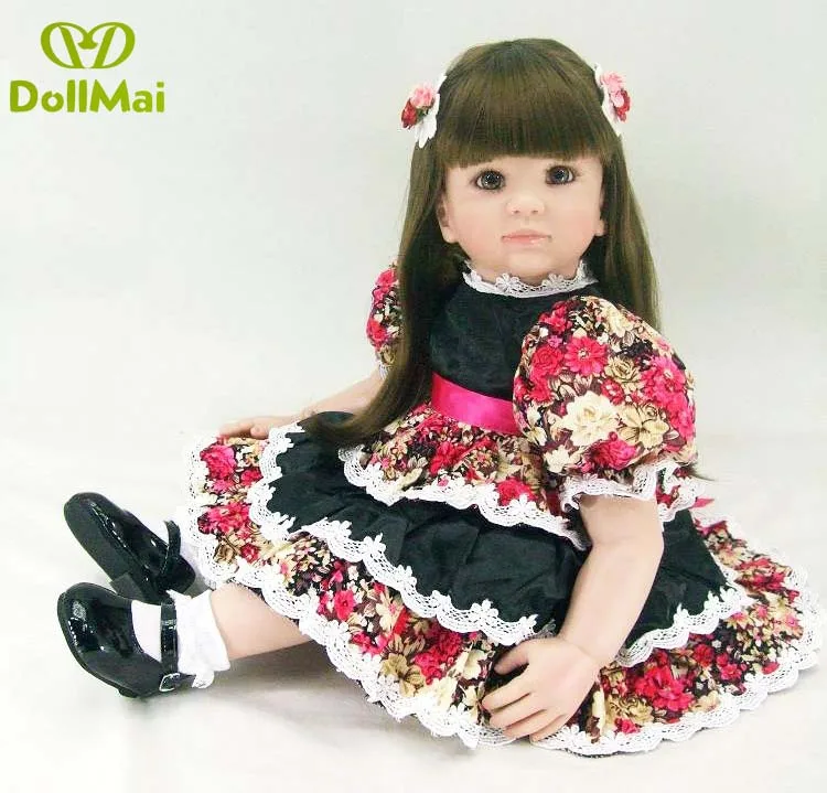 

2018 Latest new bebe 60cm vinyl silicone reborn baby doll toy newborn girl babies princess doll birthday holiday gift dollmai