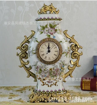 

European style ceramic clock antique luxury European style home accessories hand-made desktop room furnishings