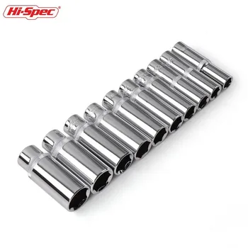 

Hi-Spec 3/8 inch Deep Long Socket Set CRV 10-19mm Deep Socket Adapter for Torque Ratchet Socket Wrench Spanner Repair Hand Tool