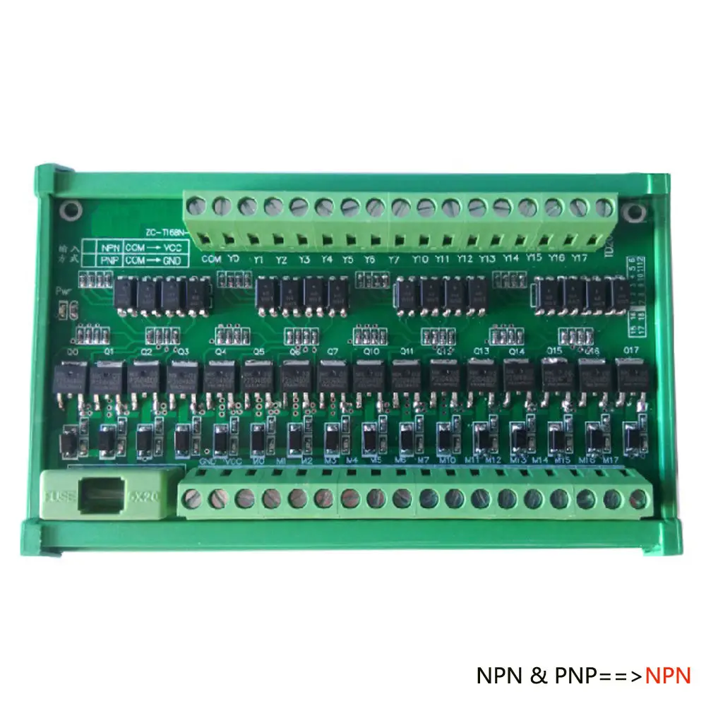 10 Ways NPN & PNP Input NPN Output PLC Amplifier Board Opto-isolated Circuit Terminal Blocks Plate
