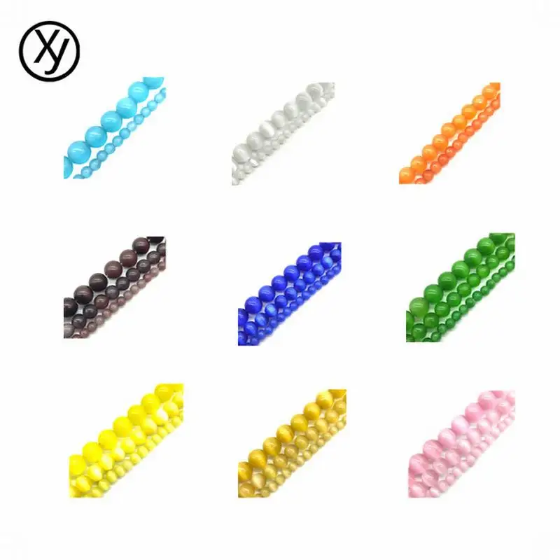 

Style Glass Beads Cat Eye Beads DIY 95/65/50pcs/lot 4/6/8mm Round Spacer Beads Accessories Beads For Necklace Bracelet Jewelry
