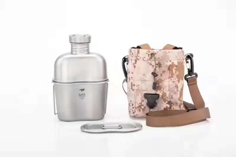 Кейт Титан чайник военный бутылка для воды Титан горшок столовой беспорядок комплект 1.1L + 0.7L w/Камуфляж сумка Ti3060 Прямая доставка