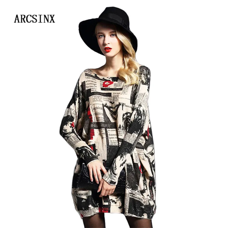

ARCSINX Long Sweater Women Oversize 9XL 8XL 7XL 6XL 5XL 4XL 3XL Big Size Women Sweaters And Pullovers Thin Bat Pullover Female