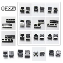 Jack réseau modulaire, 2 pièces RJ45 8P8C, connecteur réseau modulaire, PCB 8P, connecteur LAN Vertical, métal et plastique, 2 pièces RJ45