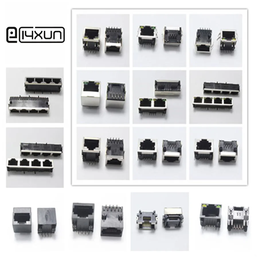 Сетевой разъем RJ45 8P8C 2 шт. 1P 2P 4P Модульный сетевой для печатной платы 8P