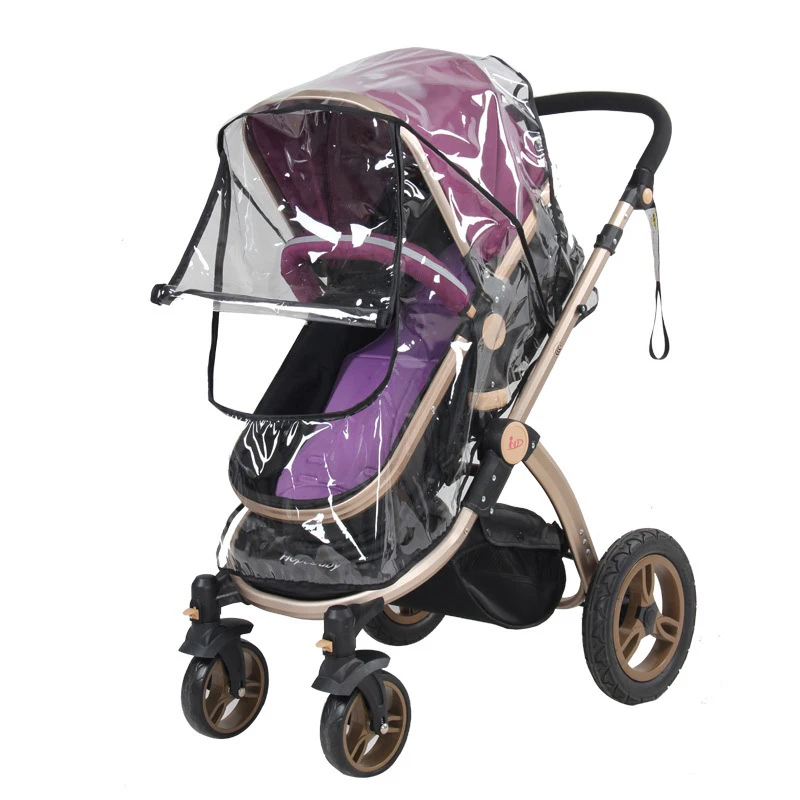 Pannow Baby Stroller Rain Cover Universal Waterproof Windproof Pushchair Weather Shield with Zipper Purple 