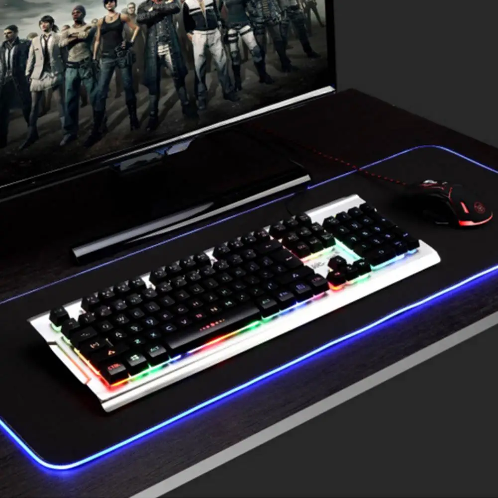 RGB коврик для мыши цветной светящийся коврик для мыши Большой светящийся USB светодиодный borderland alfombrilla ordenador клавиатура одеяло коврик для геймера