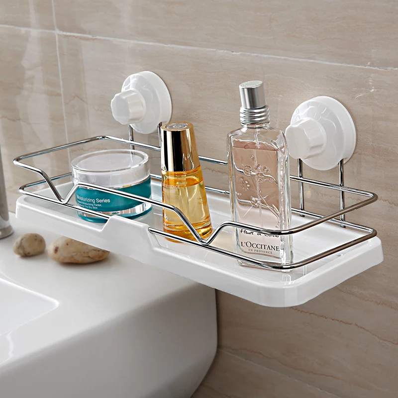 Wall mounted Bathroom Shelf Shower Holder Shampoo Bath Towel Tray Home