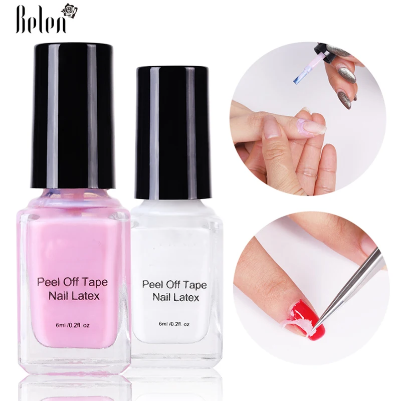 

Nail Polish Liquid Tearable Anti Overflow Skin Protective Glue Colors Finger White Protector Nails Easy to Clean Cream Nail Art