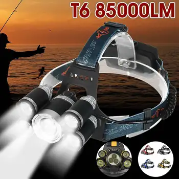 

Brightness Headlight 80000lm 7*T6 LED Head Lamp Fishing Flashlight Torch Head Light USB Rechargeable Headlamp Lantern 18650
