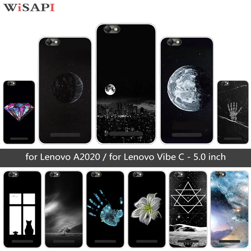 Soft Silicone For Lenovo Vibe C / A2020 Moon Phone Cases A2020a40 DS A 2020 5.0&quot Cover |