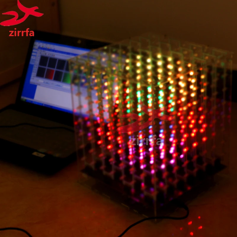 Zirrfa 3D 8 8x8x8 RGB/красочные cubeeds, отличный анимационный светодиодный дисплей, рождественский подарок для sd-карты с коробкой