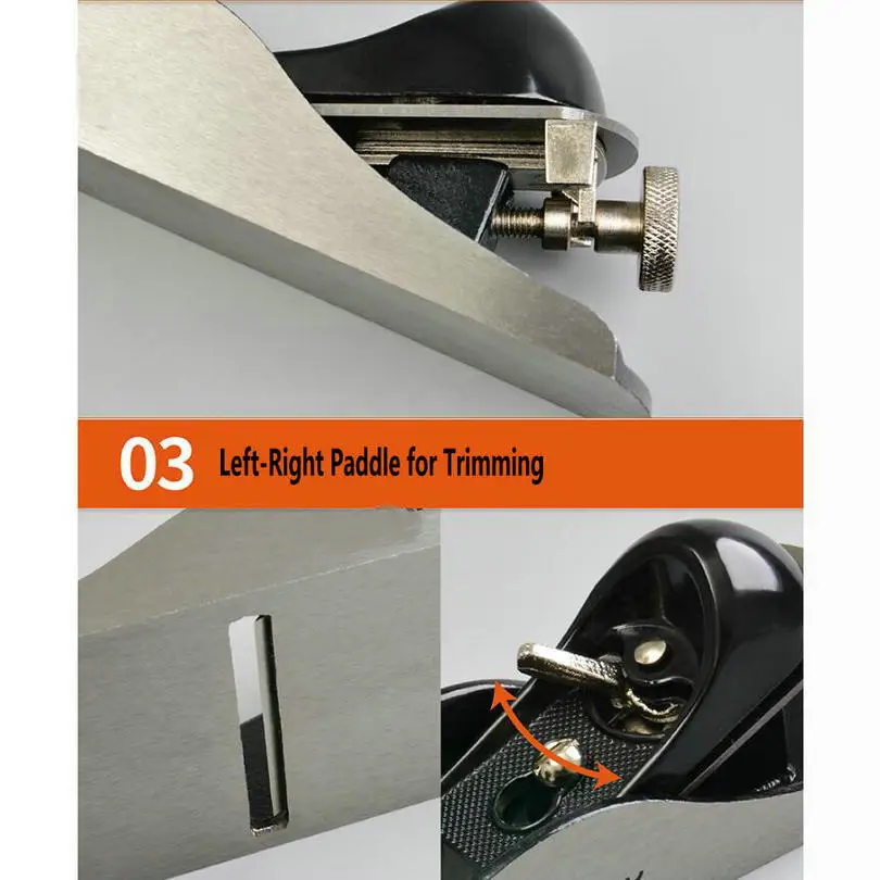  HQ 175MM/7INCH Woodworking Steel Plane Carpenter Plane with 41MM Fine Adjustable Edged Blade and Pr