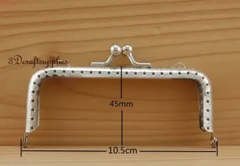 

metal frames sewing bag purse frames clasp 10.5 cm x 4.5 cm nickel A62
