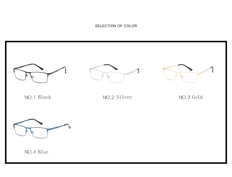 Анти-голубые лучи, металлическая оправа, алюминиевые очки Al-Mg для ног, деловые мужские линзы для компьютерных игр, оптическая оправа для близорукости 7718