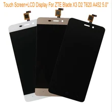 Black/White/Gold LCD Display+TP For ZTE Blade X3 D2 T620 A452 5.0” LCD Display+Touch Screen Touch Panel Digitizer Assembly