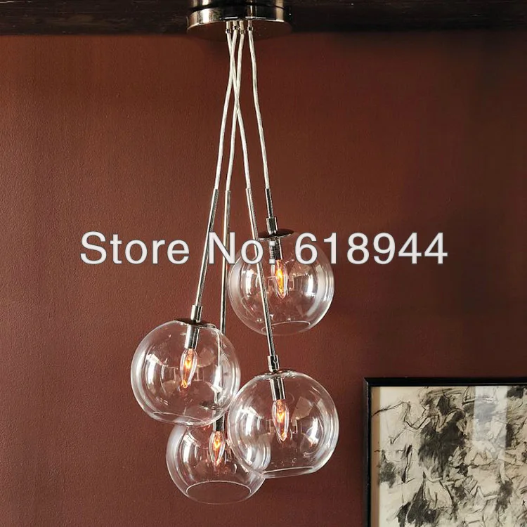 Hot Ing 4 Heads 20cm Modern Brief Round Gl Dining Room Hot Ing 4 Heads 20cm Modern Brief Round Gl Dining Room Pendant Lights Hanging Light Bulb For Home E14 Base In From