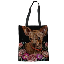 FORUDESIGNS/милые принты Чихуахуа Женская Складная сумка для покупок Складная Сумочка сумки на плечо экологический многоразовый сумка для продуктов