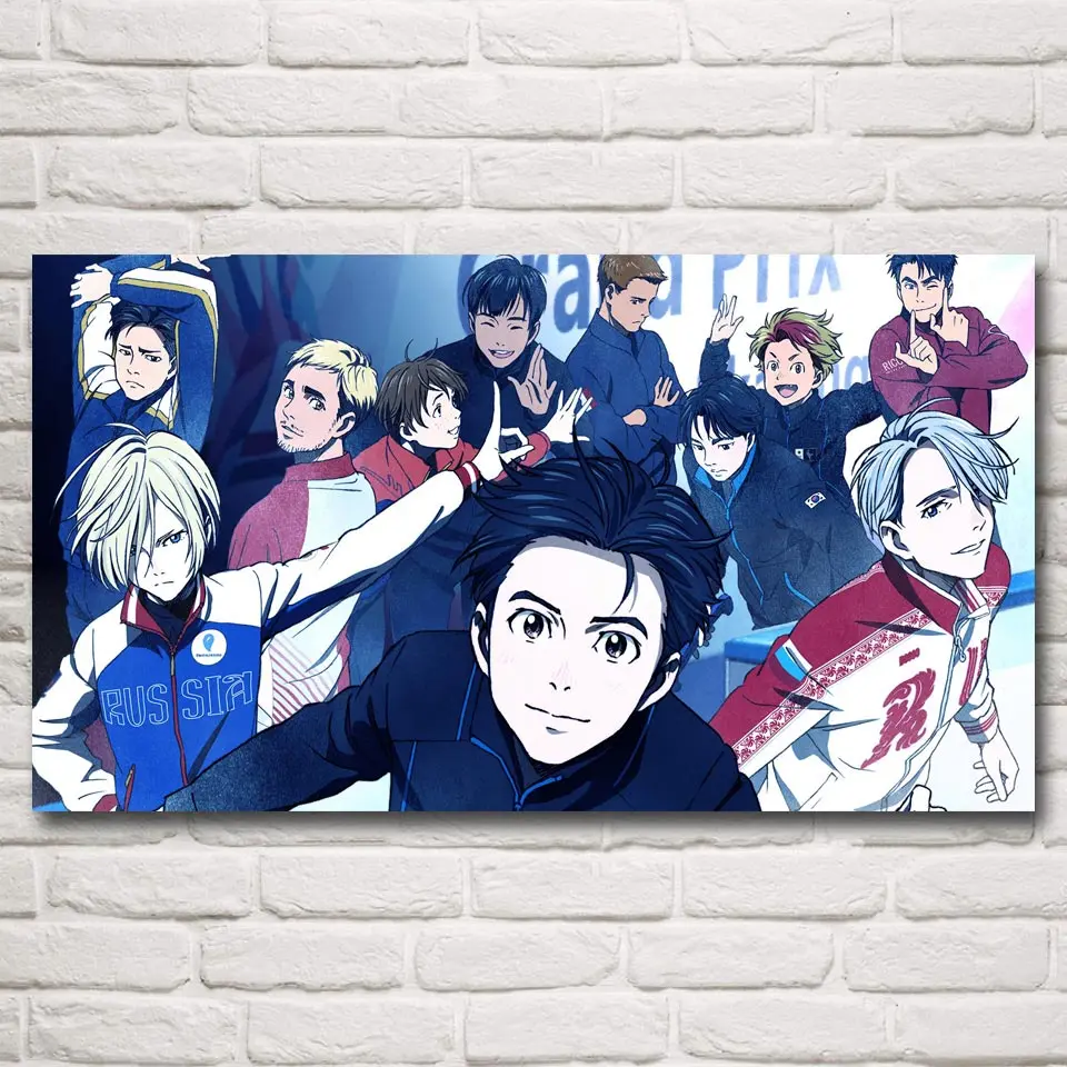 FOOCAME Yuri on Ice аниме фильм Poste настенные художественные принты шелковые декоративные картины для дома гостиной украшения картины спальни