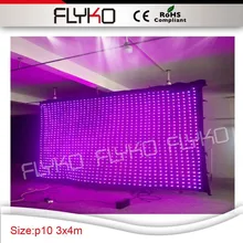 Горячий rgb красивый сценический фон p10 4*3 м видео занавес с устройство для чтения sd-карт
