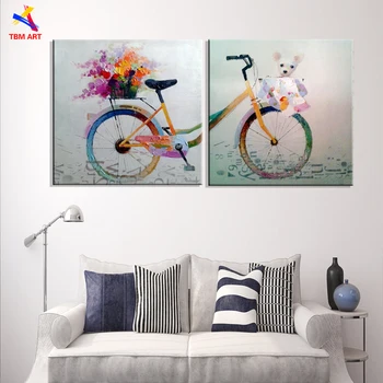 

Thick Textured 2pcs Hand Painted Modern Abstract Oil Painting On Canvas Wall Art Gift for Living Room Decoration No Framed CT048