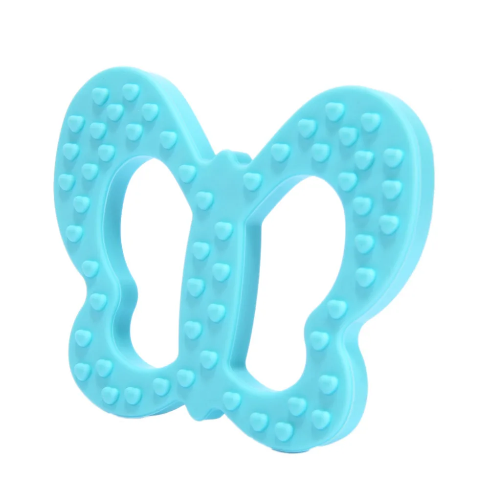 5pcs/Bag Blue Color Little Babies Teether Chewabl Silicone Toys
