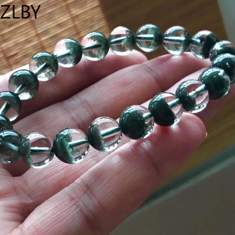 

Natural Green Phantom Quartz Crystal Wealthy Round Beads Bracelets 10mm Women Men Stretch Healing Crystal Phantom Bangle AAAAA