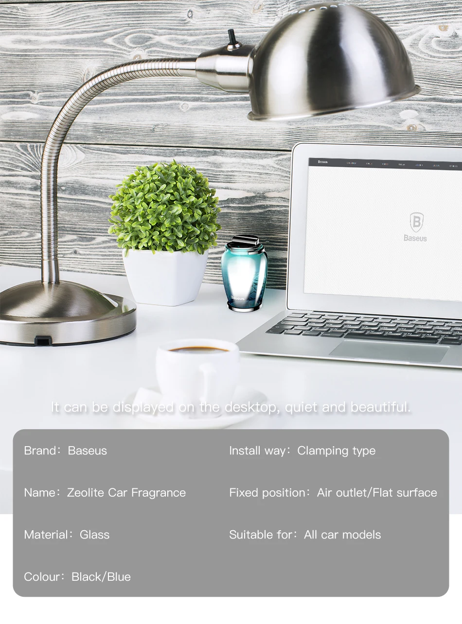 Универсальный автомобильный Ароматерапевтический держатель Baseus, автомобильный освежитель воздуха для дома, автомобильный освежитель воздуха, автомобильный держатель на вентиляционное отверстие, роскошный цеолитовый ароматизатор