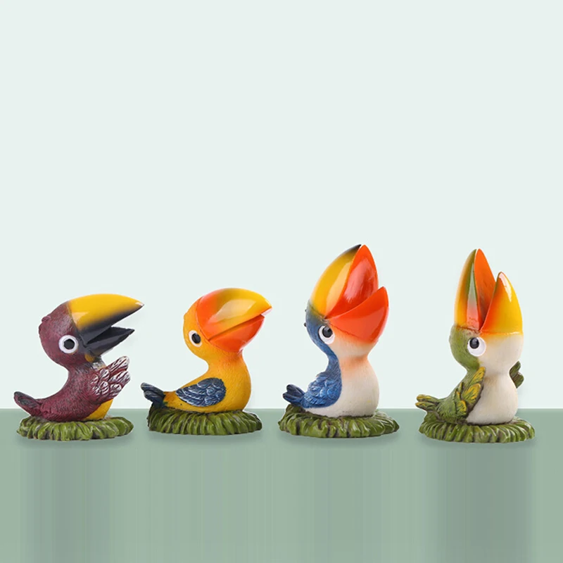 Fashion Simulated Cute Simulation Bird Parrot Model Figurine Animal Miniature Statue Home Car Garden Decor Decoration | Дом и сад