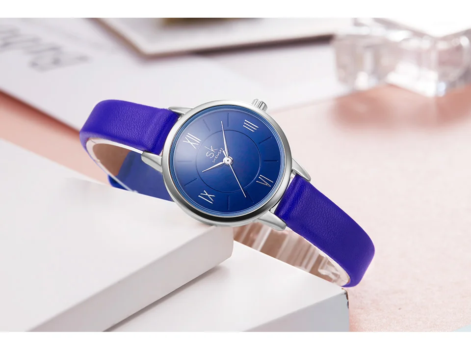 Shengke ультра тонкие серые кожаные часы женские модные наручные часы кварцевые женские часы Montre Femme Новинка Bayan Kol Saati