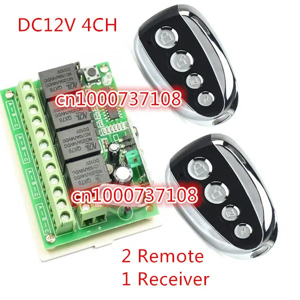 

4CH RF light remote switches Learning code Light Lamp control switch 315M/433M on/off receiver switch