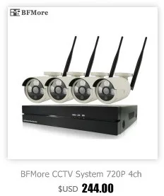 BFMore CCTV System 720P 4ch Wireless kit with 8ch NVR Indoor IR Night Vision IP Camera wifi Camera kit Security System