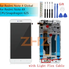 Для Xiaomi redmi note 4 глобальная версия lcd кодирующий преобразователь сенсорного экрана в сборе+ рамка для redmi note 4x snapdragon 625 запасные части