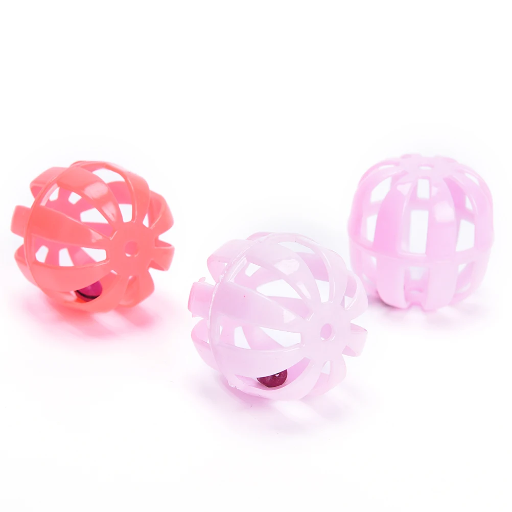 New 10 Pcs 1.57 inch Plastic Pumpkin Play Balls With Jingle Lightweight Bell Pounce Chase Toy For Cat Dog