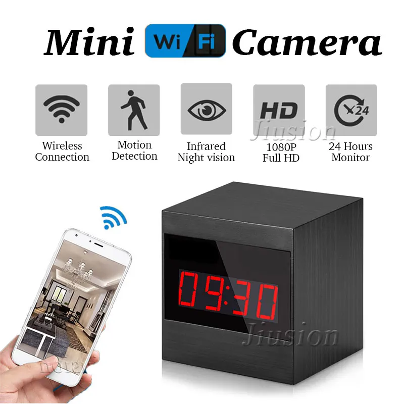 

Wifi MiNi Camera Surveillance Cam Clock Night Vision Motion Detection Webcam Security Espia Recorder for iPhone Android
