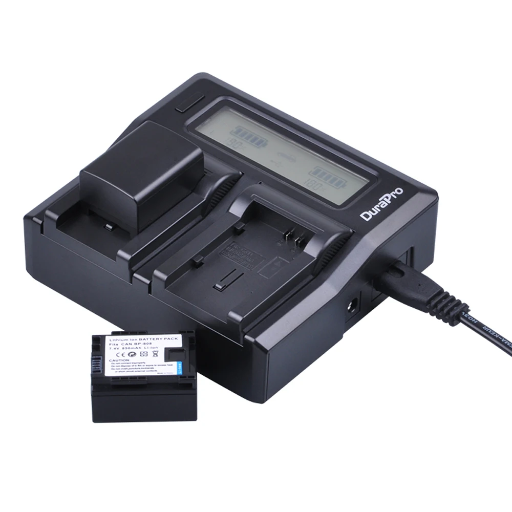 2pc BP-808 BP 808 BP808 Li-ion Battery+ LCD Quick Charger For Cannon BP-809 BP819 BP827 FS300 FS100 XA10 VIXIA HG20 | Электроника